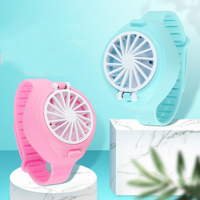 

Portable Watch Fan USB Mini Personal Air Cooling Fan Student Wrist Blue