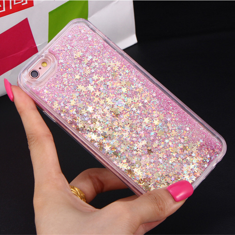 

Quicksand Liquid Diamond Hard Plastic PC Case For Iphone 12 11 XR X XS Max 8 7 6S Plus Bling Glitter Gold Foil Star Phone Skin Cover DHL, Grass green