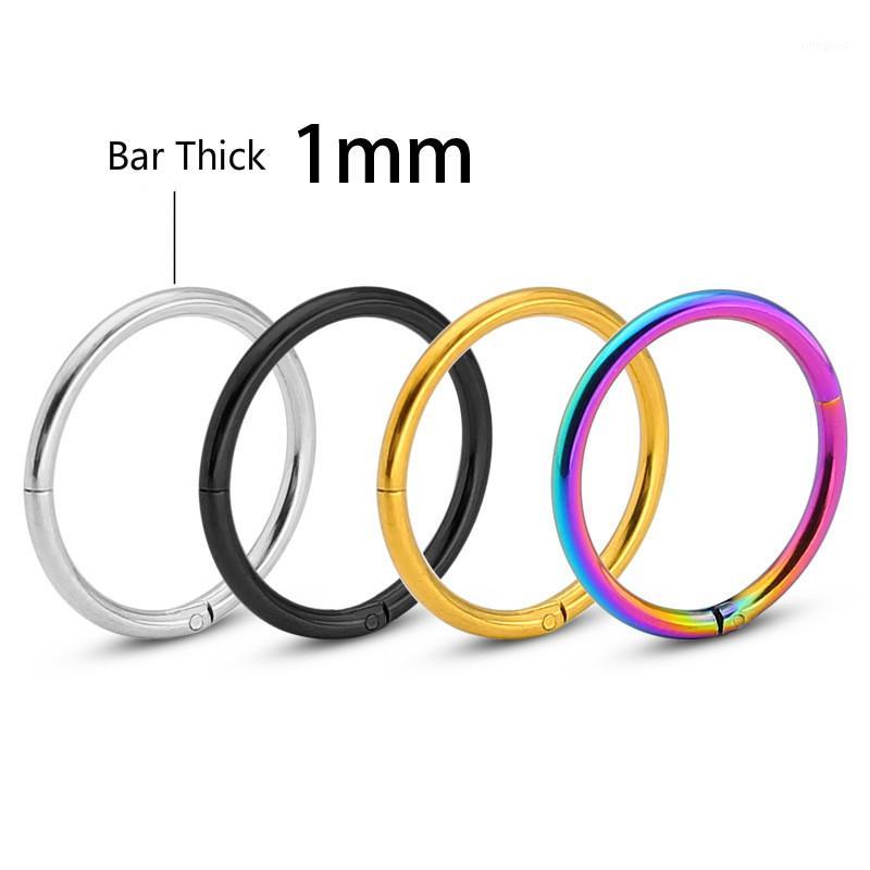 

Charm Septum Clicker Nose Ring Hinge Segment Ear Tragus Hoop Round Earrings Steel Stainless Closed Body Piercing Jewelry18g1