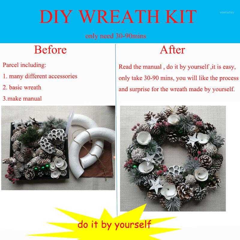 

2020 Xmas door wreath New Year's wreaths diy craft kit Fall decoration Dried florals decor white snow wreath1, Diy kit