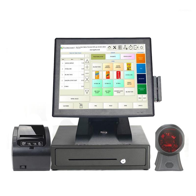 

Monitors A Set Of 15 Inch Touch System Cash Register Restaurant Terminal With Printer1
