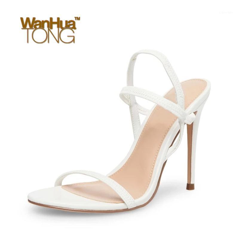 

Wanhuatong Summer Fashion Ankle Strap Stiletto Heel Minimalism Sexy Daily Solid Colored Heeled Sandals1, Black