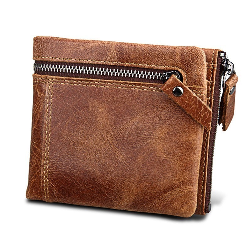 

2020 New Genuine Crazy Horse Leather Wallet the Male Currency Cuzdan Perse Portomonee Walet Carteira Little Bag of Pocket 5jy1, 3589brown