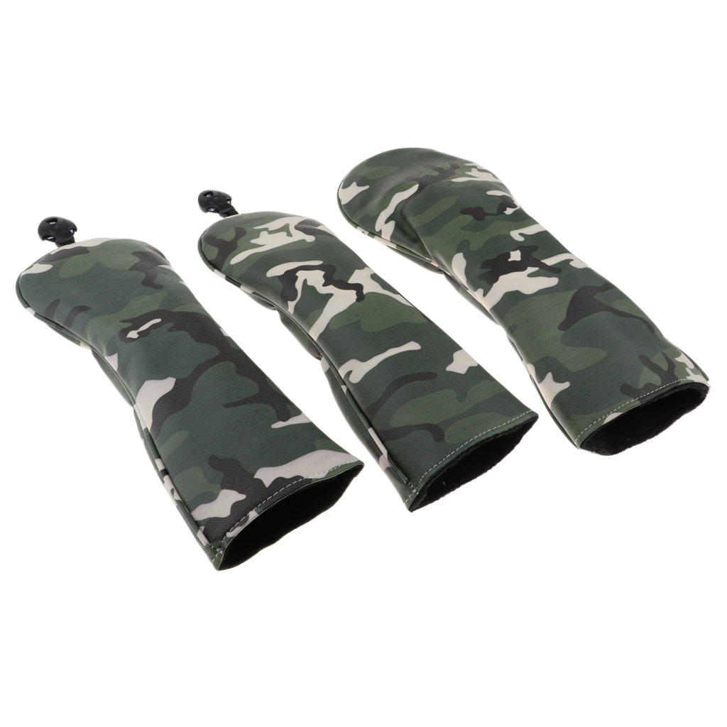 

Camouflage Golf Club Headcover 3Pcs , Universal Driver Fairway Head Cover Golf Woods Protector 3Colors1
