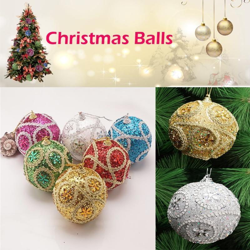 

Christmas ball pendant 8cm sticky rhinestone beads sequins high-grade christmas ball decoration pendantY5071