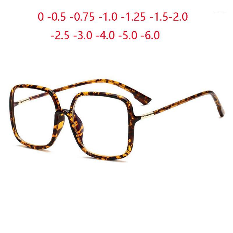 

Vintage Leopard Frame Square Computer Optical Glasses Women Oversized Shortsighted Eyewear Men 0 -0.5 -0.75 -1.0 To -6.01