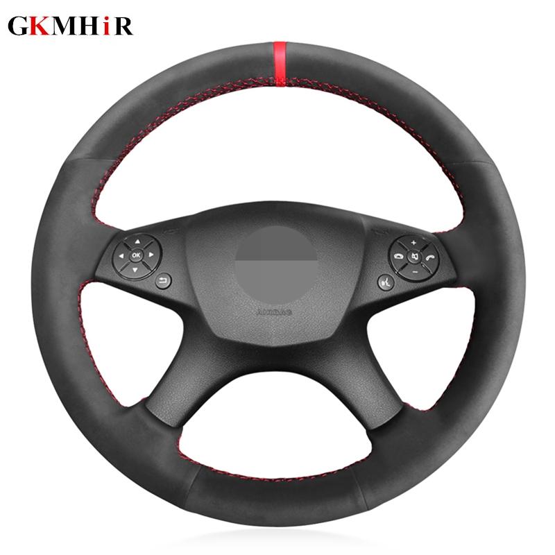

Black Suede Red Marker Car Steering Wheel Cover for C280 C230 C180 C260 C200 C300 W204 C-Class 2007-2010