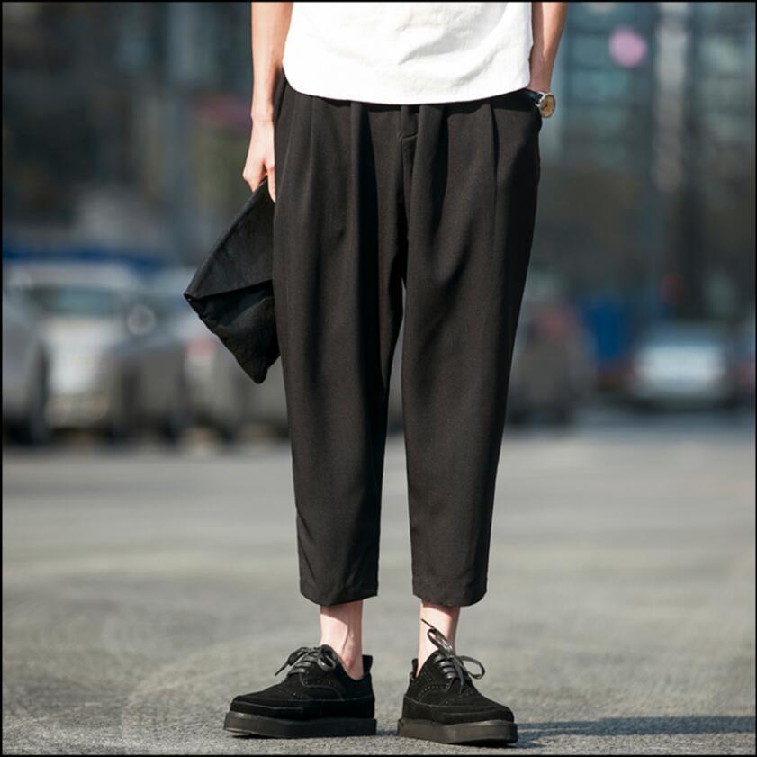 

2020 Size -5xl! Big Summer Stitches Hare Pants Nine Small Men's Slacks Straight Leg Wide Length Zkf5, Black