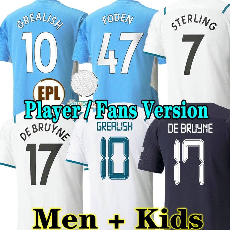 

BERNARDO 21 22 GREALISH soccer jerseys FANS Player STERLING MAHREZ DE BRUYNE foden 2021 2022 football shirts men kids RÚBEN kits G.JESUS cities Gundogan Laporte, 21 22 home fans