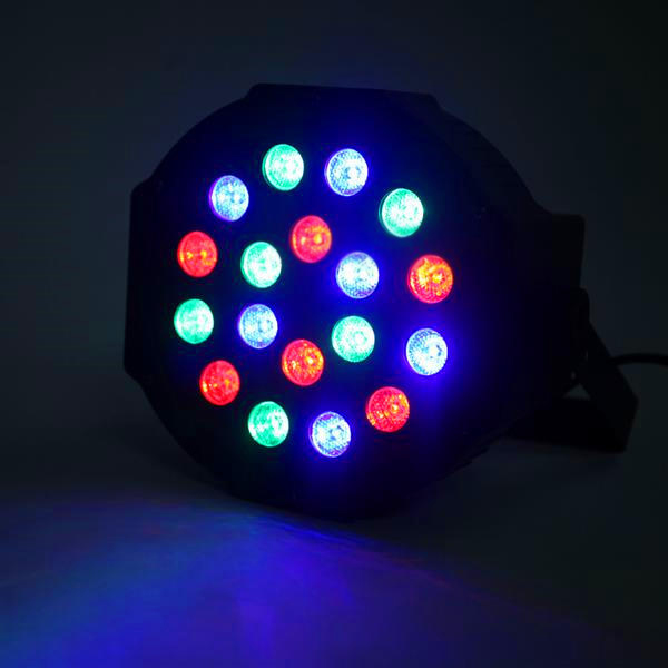 

New Design 30W 18-RGB LED Auto / Voice Control DMX512 High Brightness Mini Stage Lamp (AC 110-240V) Black *2 party Moving Head Lights