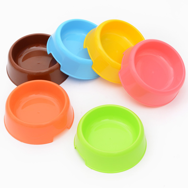 

Candy Color Plastic Dog Feeding Bowls Cat Puppy Food Dish Pet Drink Water Non Slip Eating Feeder