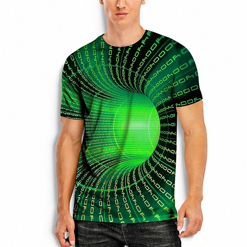 Men's T shirt 3D Print Graphic 3D Letter Round Neck Casual Daily Print Short Sleeve Tops Simple Classic Green / Summer K4DK#