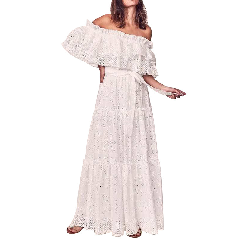 

Woman New White Autumn Clothes in Short Summer Vintage Elegant Dress for R1s1