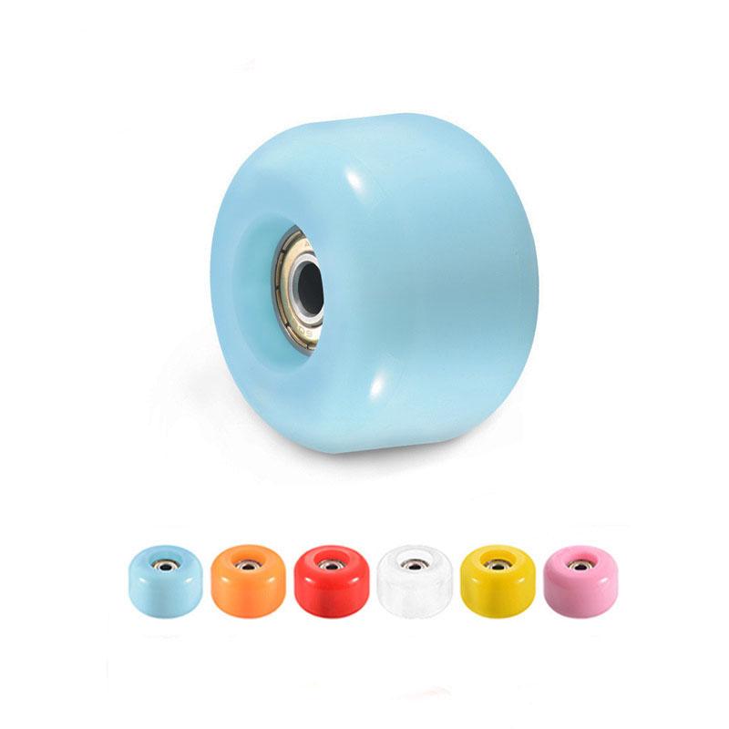 

Skateboarding 4Pcs Skateboard Long Board Wheels 54mm*36mm 82A Wheel Stunt Skate Downspeed PU Parts With 8Pcs Mute Bearing Spacers, 4 white wheels