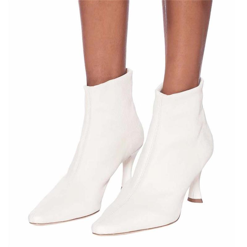 

Runway High Heels Ankle Boots For Women Genuine Leather Short Boots Designer Winter Shoes Ladies Simplicity Zapatos De Mujer, Black