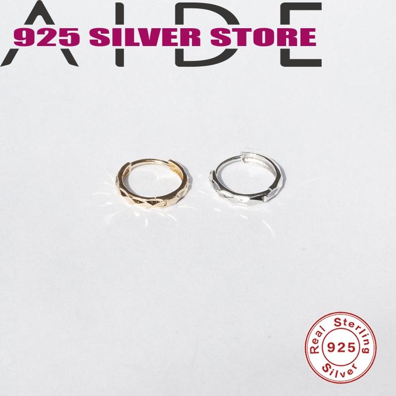 

Aide Women Hoop Earring 925 Sterling Silver Brincos All-match Simple Rhombus Boucle Oreille Femme Girl Fine Jewelry Accessories