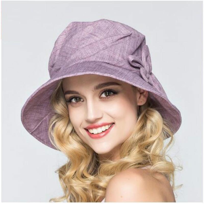 

Wide Brim Hats 2021 Brand Korean Style Sun Striped With Bow Outdoor Casual Folding Uv Protection Girls B-3701, Khaki