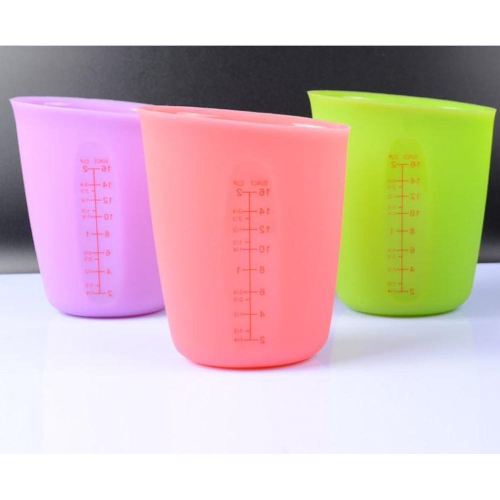 

250ml 500ml Food Grade Silicone Measuring Cups Measuring Tools Soft Silicone Milk Cup Baking Tool Wholesale