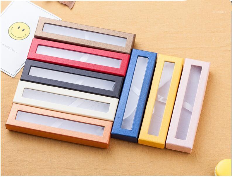 

10pcs Pen paper box general creative gift packaging cardboard box carton paper with plastic pvc window1
