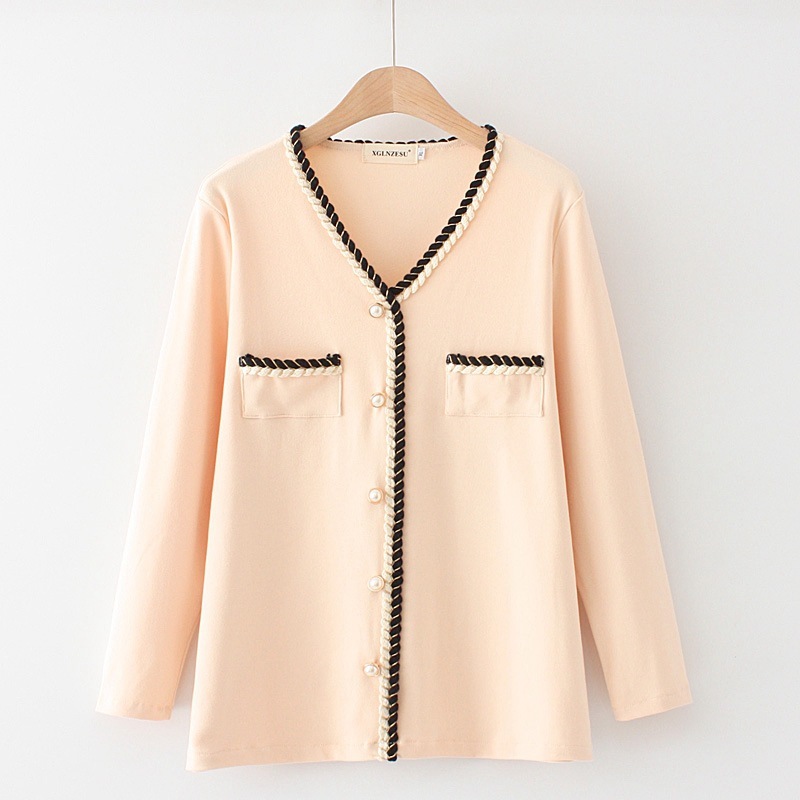 

Jumpers Casual Autumn Neckline Beige Black Women of Large Xl-5xl Qgsb