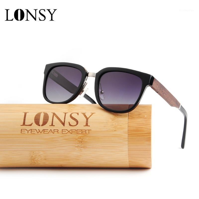 

LONSY Designer Design Women Men Acetate Wood Sunglasses Polarized Vintage Sun Glasses Male Goggle UV400 Gafas De Sol1