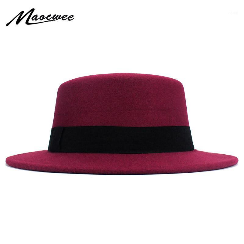 

New Pork Pie Hat Men Tan Wool Fedora Hats Winter Bowler Women Brown Felt Fedoras Hat Ribbon Bowknot Top Woolen Caps Wholesale1