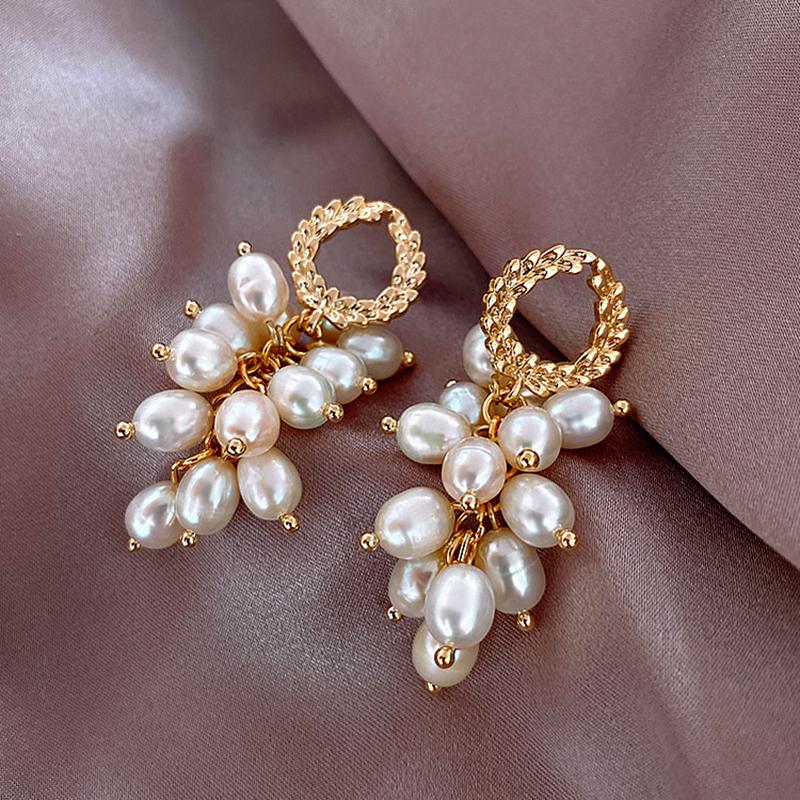 

Fashion S925 Needle Natural Pearl Drop Earrings for Women High Quality Design Luxury Jewelry Creativity Temperament Woman's Gift