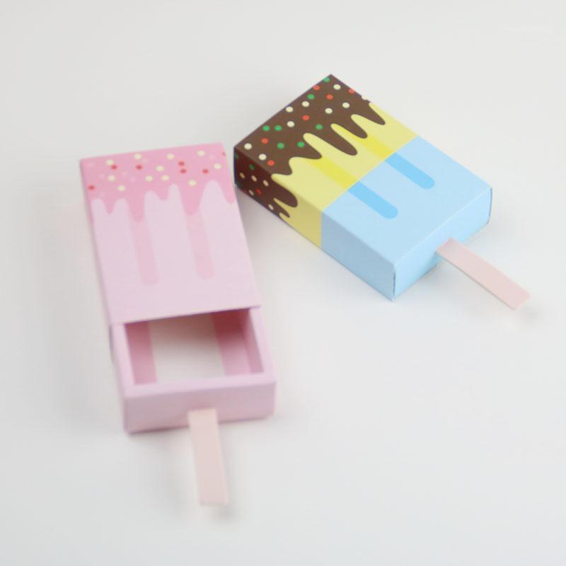 

3D Ice cream Cardboard Box Chocolate Packaging Box e-co friendly Gift Birthday Party Supplies1