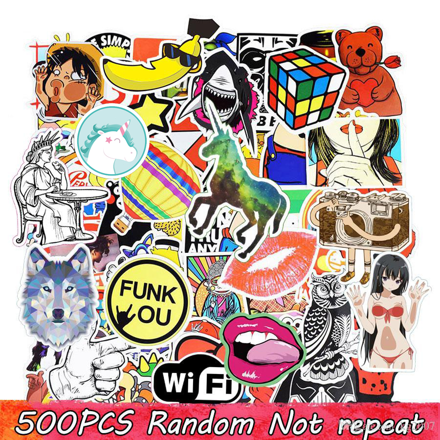 

Diy stickers posters wall stickers for kids rooms home decor sticker on laptop skateboard luggage wall decals car sticker 500pcs