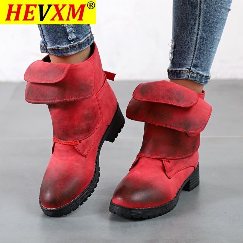 

2020 New European and American Women's Short Boots Fashion Women's Plus Size Boots Hot Style1, 188 red