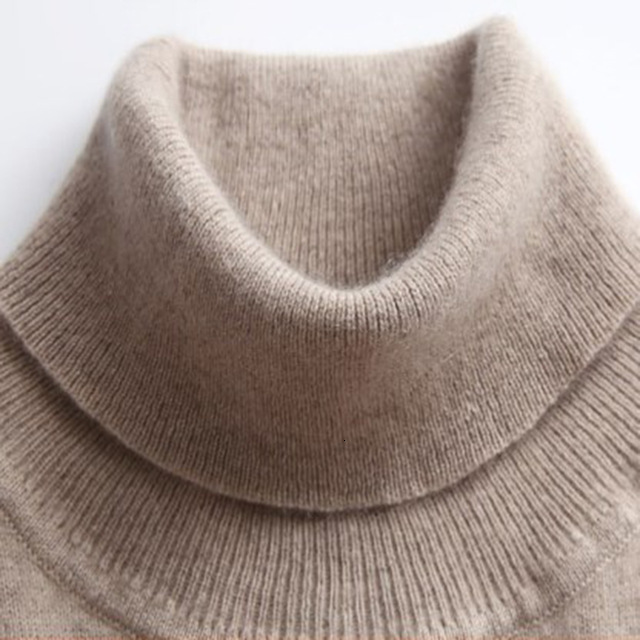 

2021 New Cashmere Women Autumn Winter Long-sleeves Basic Jumper Pull Femme Hiver Knitted Warm Turtleneck Pullovers Sweater Km86, Light red