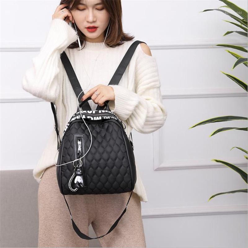 

Backpack women 2021 Korean version of the leisure zipper handbag fashion travel messenger bag street trend ladies bag1, Black