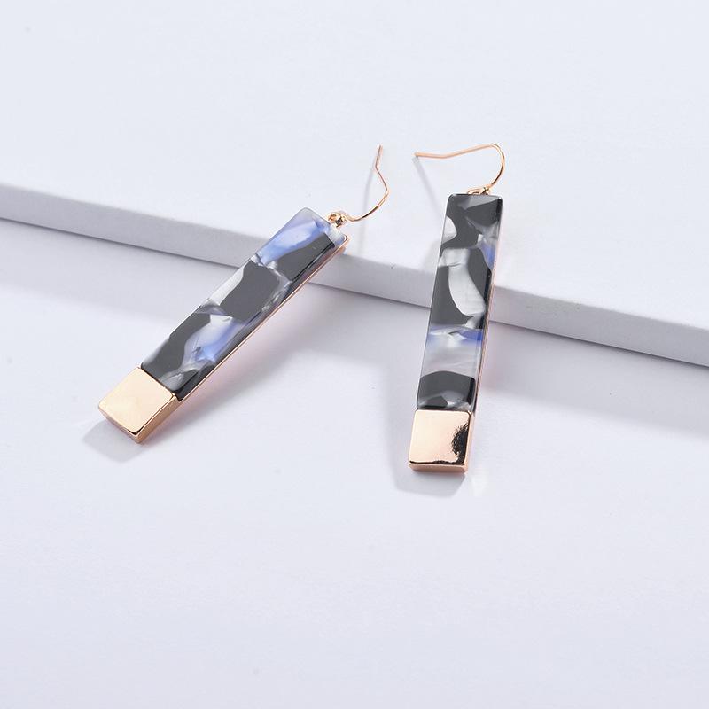 

Dangle & Chandelier Fashion Rectangle Geometric Acrylic Resin Pendant Earring For Women Multicolor Acetic Acid Gold Alloy