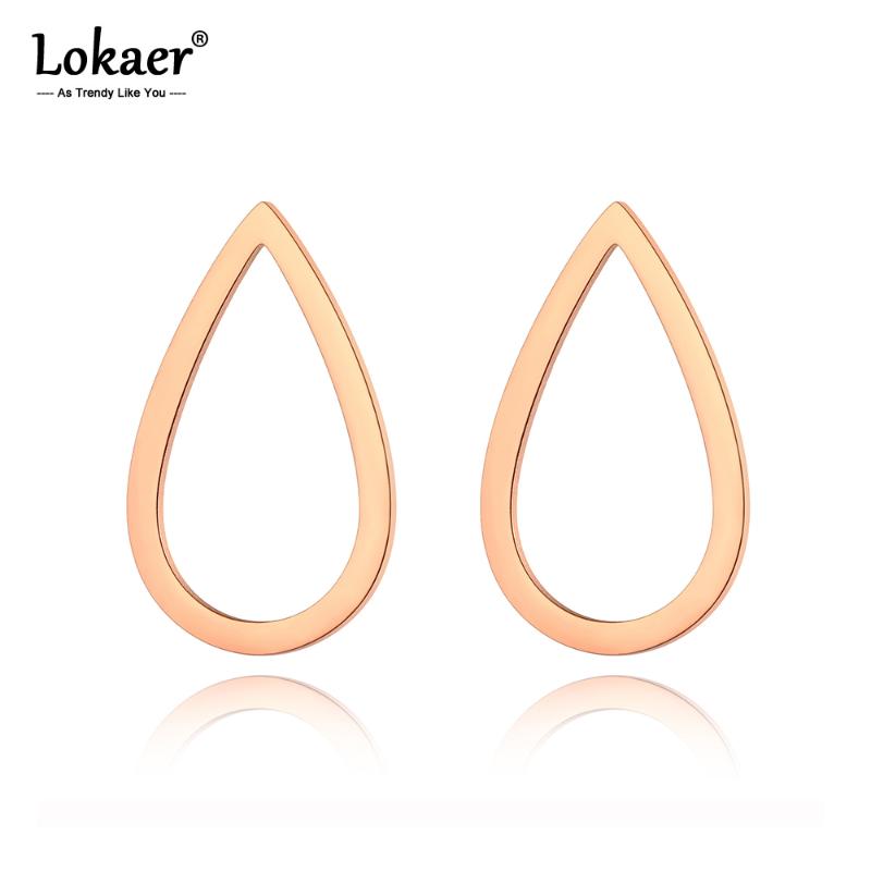 

Stud Lokaer Bohemia Hollow Geometric Drop-shaped Earrings Stainless Steel Trendy Graphics Jewelry For Women Girl E20100