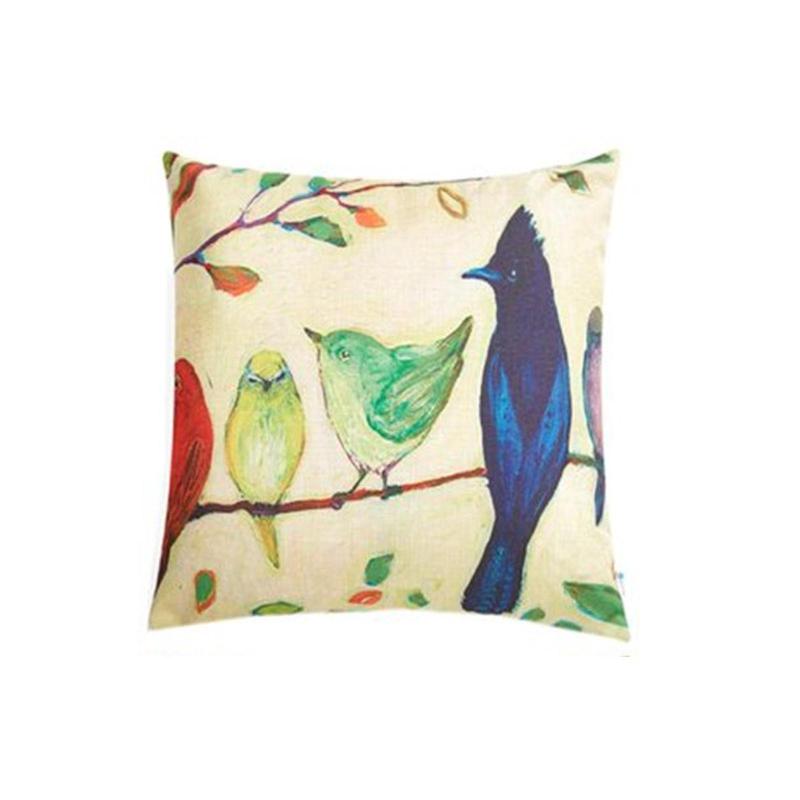 

40# 45*45cm Tree Scenery Cushion Cover Polyester Pillowcase Cojines Decorativos Para Sofa Home Bedroom Sofa Decor