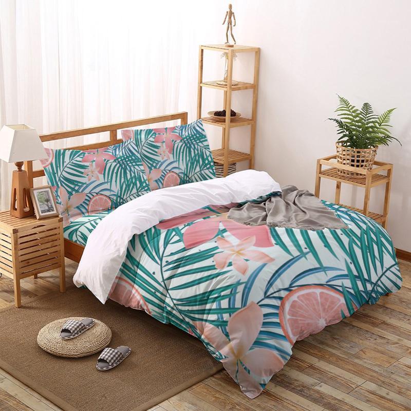 

Tropical Plants Bedding Set Four sets of customized bed sheets Bedding Sets Set Luxury1, As pic