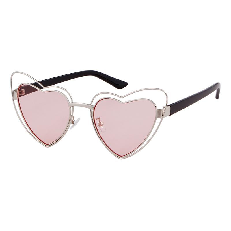 

Sunglasses Fashion Heart Double For Women Pink Korean Sun Glasses Shades Metal High Quality Eyewear STY1851KN