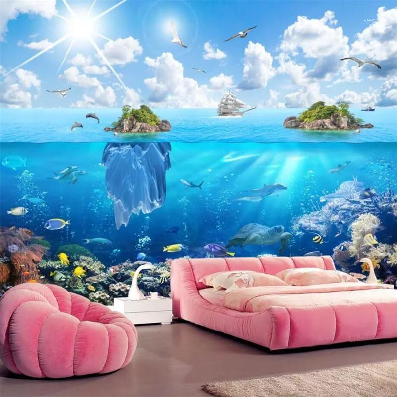 

Custom photo wallpaper 3D children boys and girls room wallpaper mural undersea world mural 3d wall murals1