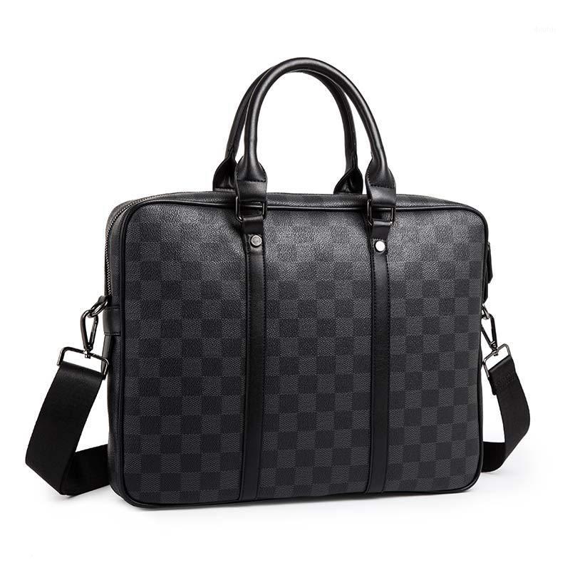 

Briefcases 2021 Men Casual Briefcase Business Shoulder Bag Leather Messenger Bags Computer Laptop Handbag Men's Travel Bags1