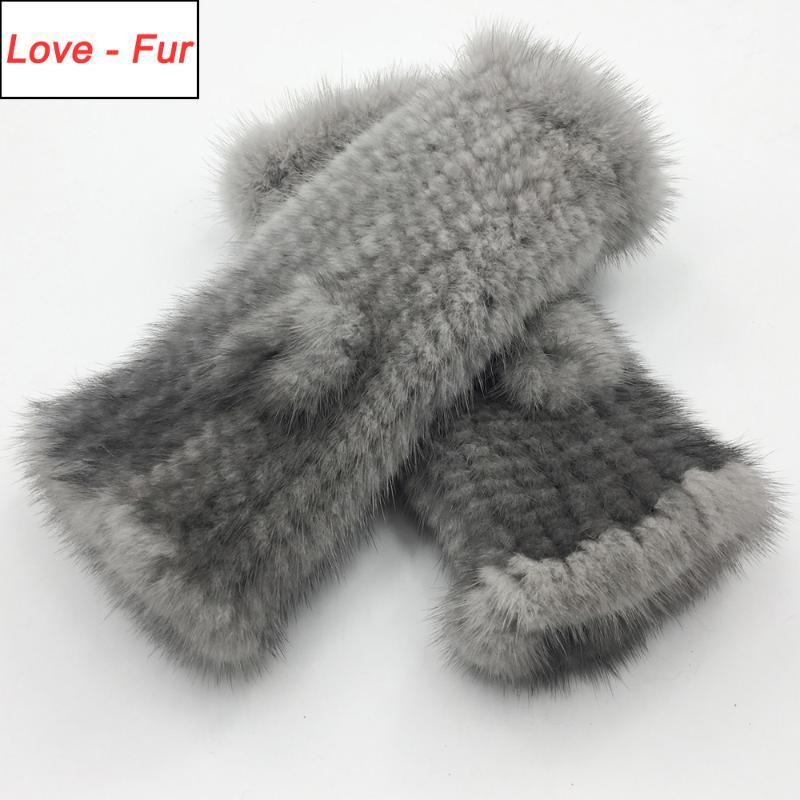 

Five Fingers Gloves 2021 Women Real Knitted Fingerless Winter Strong Elasticity Mittens1