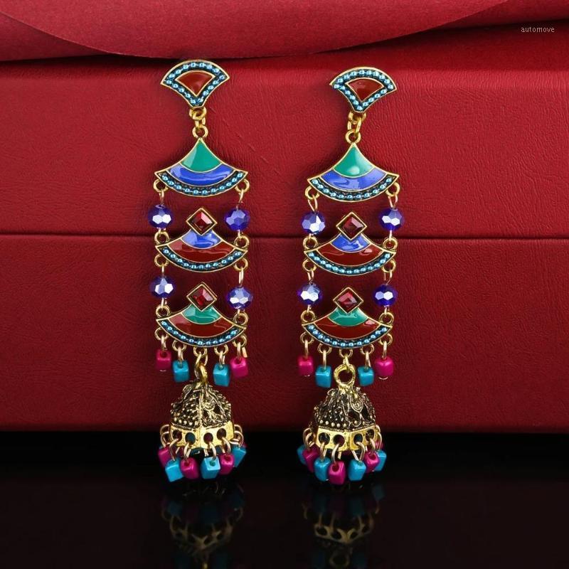 

Long Tassel Jhumka Earrings for Women Multicolors Acrylic Beads Statement Earring Afghan Nepal Gypsy Party Jewelry Gift1