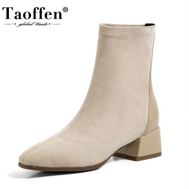 

Taoffen Women Ankle Boots Fashion Stretch Boots Women Winter Shoes Woman Casual Daily Footwear Size 33-40, Black 1