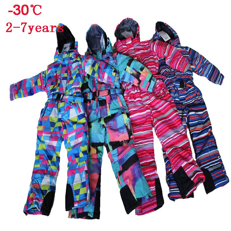 

Brand Kids Snowsuits -30 Winter Baby Girl Boy Ski Jumpsuit Waterproof Snowboard Skiing Jacket Sportswear Children Outerwear, Gray