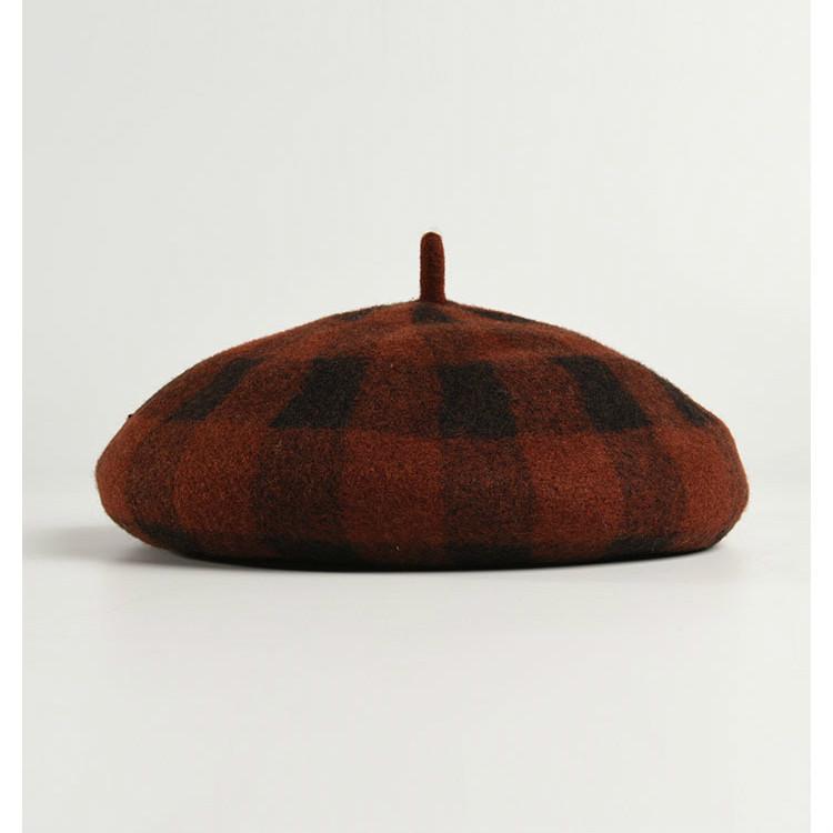 

Women Wool Berets 9 Color High Quality Female Korean Fashion Wild Comfortable Retro Lattice Student Simple Keep Warm Pumpkin Hat, Black