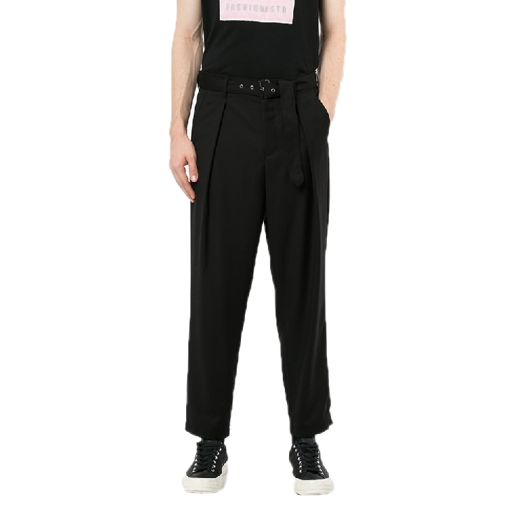 

2021 New Self-made Men' Casual Pants Thin Waist Nine Fold Points. -6xl!! VJ63, Black