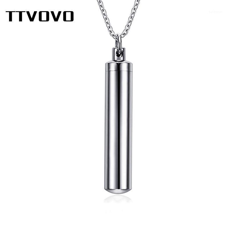 

TTVOVO Charms Cylinder Cremation Urn Pendant Necklaces for Women Men Stainless Steel Ash Holder Keepsake Ashes Memorial Jewelry1