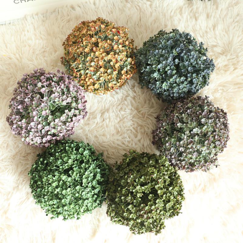 

1PC New Green Grass Ball Plastic Plant Ornament Party Decoration Garden Decor Wedding Decoration Artificial Flowers1, Dark purple