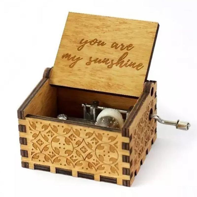 

Handmade Classical Music Box Hand-Operated Wooden Music Box You Are My Sunshine Crafts Professional1