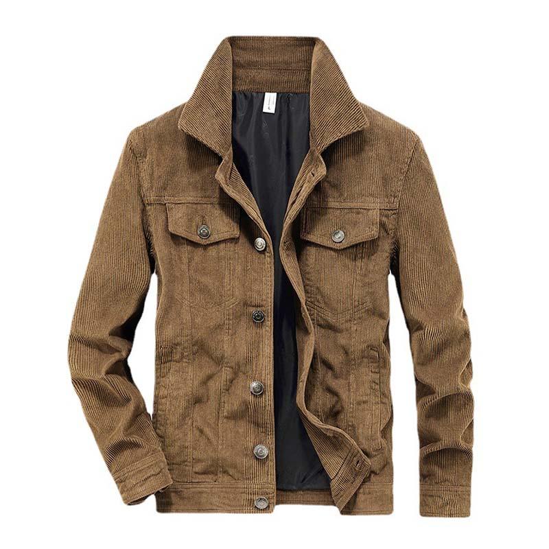 

Men's Jackets Mcikkny Men Cargo Casual Corduroy Jacket Coats Vintage Multi Pockets Solid Color Outwear Tops Size -4XL, Black