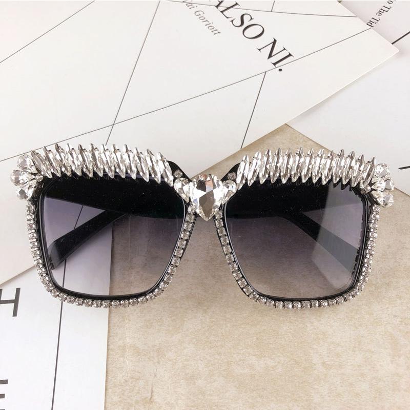 

Sunglasses Cat Eye For Women Diamond Crystal Rhinestone Ladies Sun Glasses UV400 Shades Cateye Gafas Feminino 2021